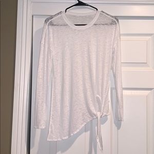 White long sleeved acid wash Lululemon top